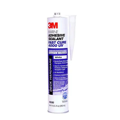 3M™ Marine Adhesive Sealant Fast Cure 4000 UV White, PN06580, 1/10 Gallon Cartridge,  ea