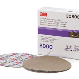 3M™ Trizact™ Hookit™ Foam Disc 30806, 8000, 6 in, 15 Discs/Carton