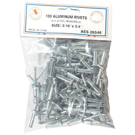Aluminum Rivets - 3/16" x 3/4" 100 PC 26546