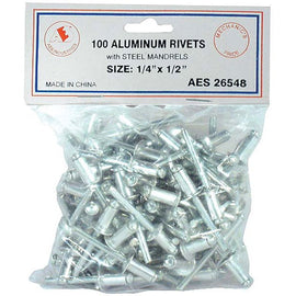Aluminum Rivets - 1/4" x 1/2" - 100 PC 26548