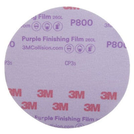 3M™ Hookit™ Purple Finishing Film Abrasive Disc 260L, 30670, 6 in, P800, 50 discs per carton