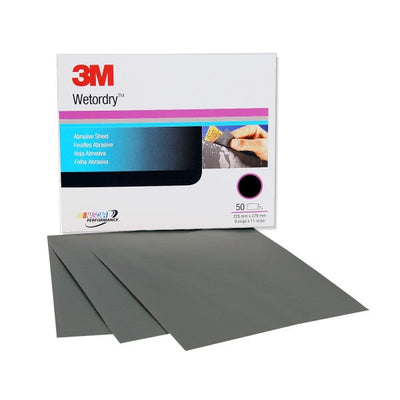 3M™ Imperial™ Wetordry™ Sheet, 02040, 9 in x 11 in, P320A, 50 sheets per bx and ea