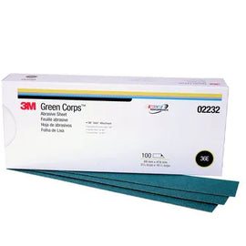 3M™ Green Corps™ Stikit™ Production™ Sheet, 02232, 2 3/4 in x 16 1/2 in, 36E, 100 sheets per box, or ea