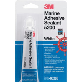 3M™ Marine Adhesive Sealant 5200 White, PN05206, 1 oz Tube. 05206