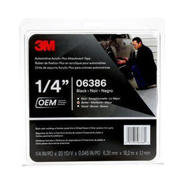 3M Attachment Double Sided Tape Black 1/4" X 20 Yds 06386