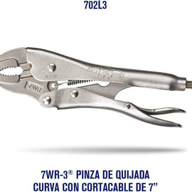 IRWIN VISE-GRIP Original Locking Pliers with Wire Cutter, Curved Jaw, 7-Inch (702L3)