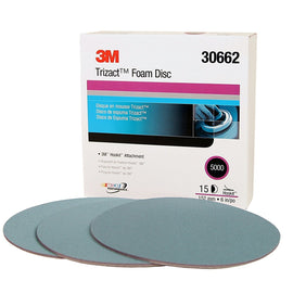 3M™ Trizact™ Hookit™ Foam Disc 30662, P5000, 6 in, 15 Discs/Carton.