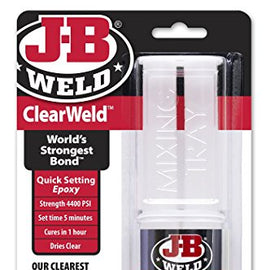 J-B Weld 50112 ClearWeld 5 Minute Set Epoxy Syringe - Clear - 25 ml