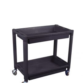 Astro 8330 Heavy Duty Plastic 2 Shelf Utility Cart – Black Color