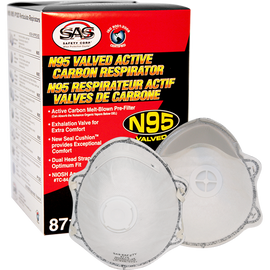 SAS N95 VALVED ACTIVE CARBON RESPIRATOR (10/BX) 8712