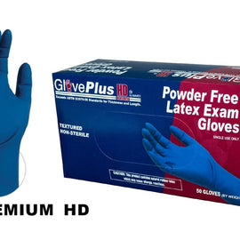 AMMEX GLOVEPLUS HD BLUE LATEX GLOVES  (LARGE) GPLHD-86100