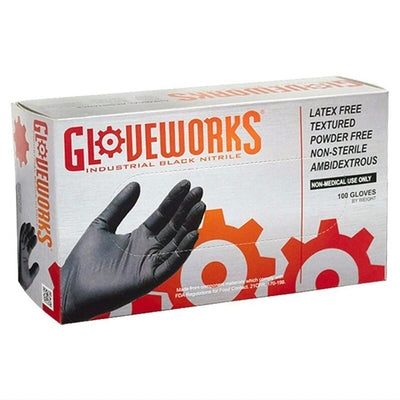 Gloveworks BINPF48100 Black Nitrile Latex Free Disposable Gloves, XL, 100-Ct $24.99