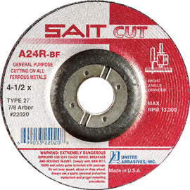 United Abrasives TM 3 X 1/8 X 3/8 A24R Cutting Wheel, Multi, 23060