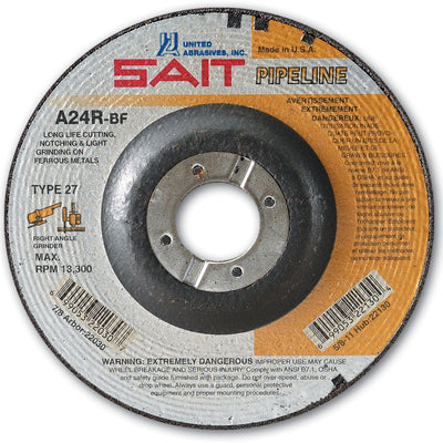 United Abrasives-SAIT 22015 A24R General Purpose Pipeline Wheel (Type 27 Depressed Center) 4
