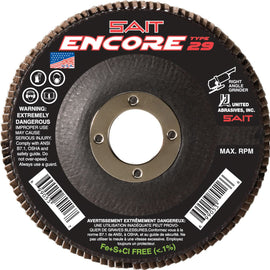United Abrasives SAIT 79108 4-1/2x7/8 Encore Type 29 General Purpose No Hub Zirconium Flap Discs 60 Grit, 10 Pack
