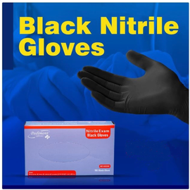 NITRILE EXAM BLACK GLOVES 4.2G (100 pcs)